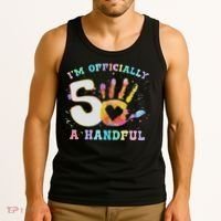 I'm A Handful 5th Birthday Party Funny Five Tank Top thumb 3