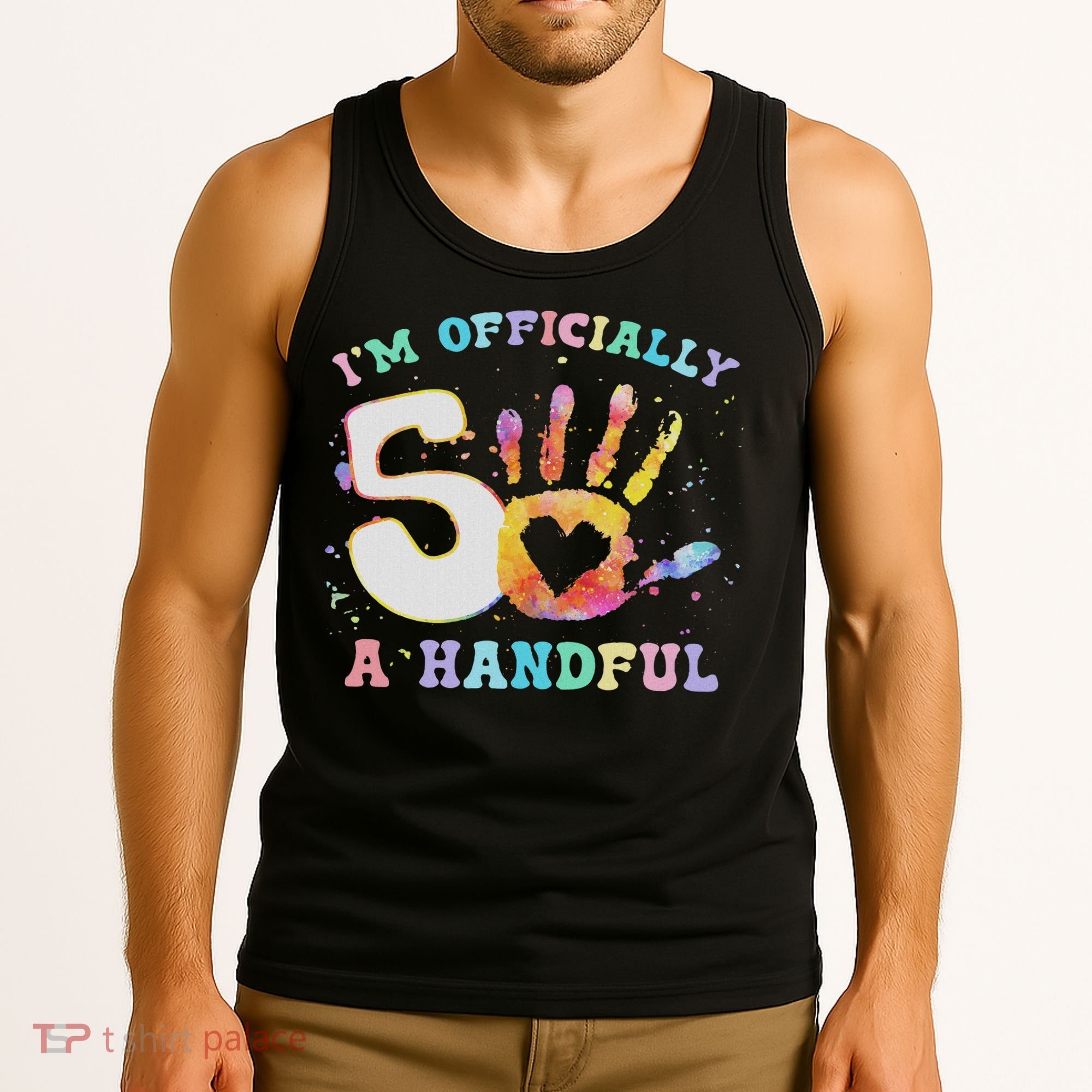 I'm A Handful 5th Birthday Party Funny Five Tank Top