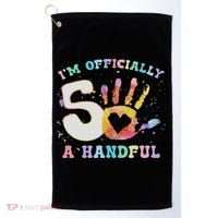 I'm A Handful 5th Birthday Party Funny Five Golf Towel thumb 0