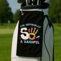I'm A Handful 5th Birthday Party Funny Five Golf Towel thumb 2