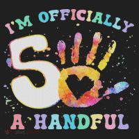 I'm A Handful 5th Birthday Party Funny Five Golf Towel thumb 3