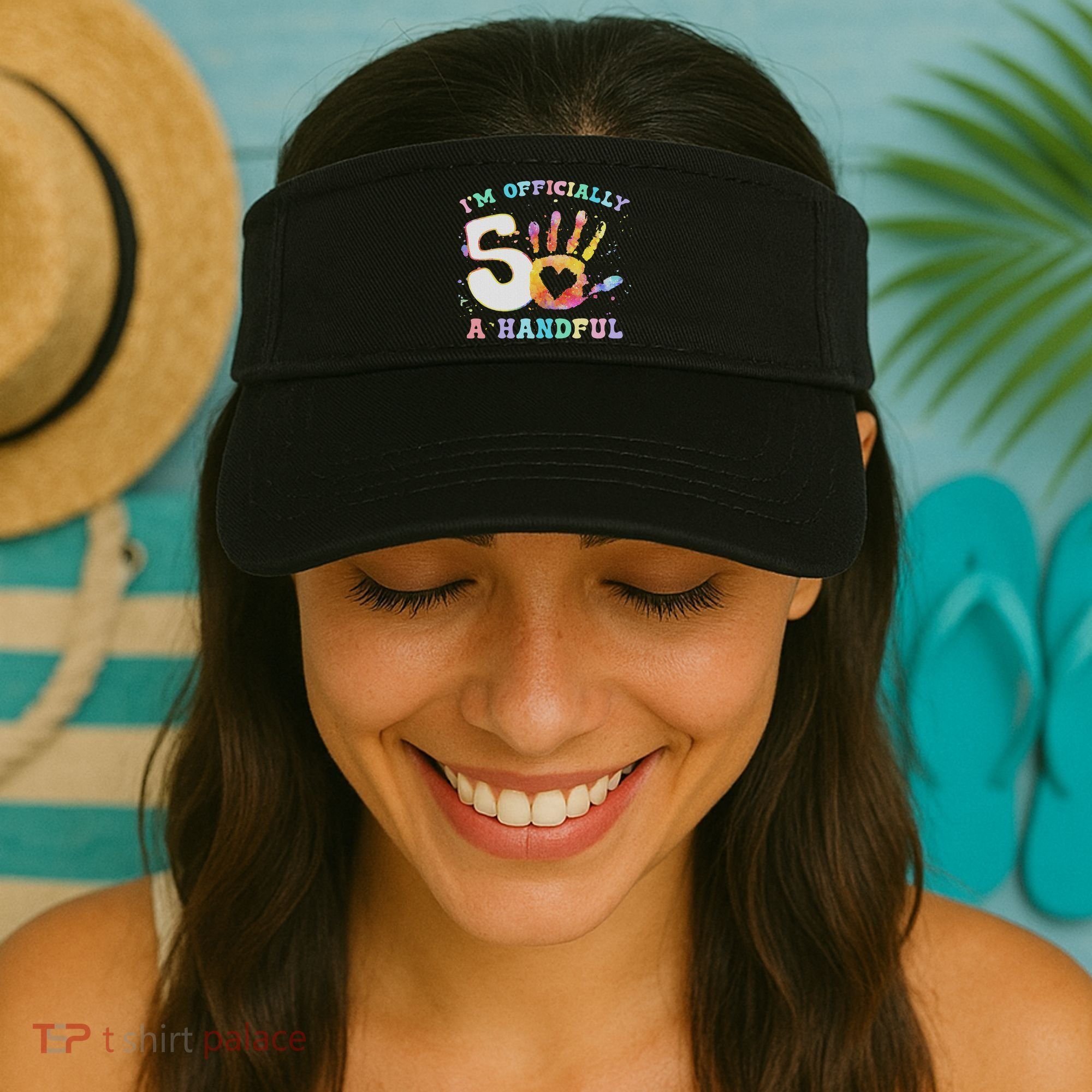 I'm A Handful 5th Birthday Party Funny Five Visor