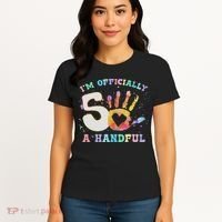 I'm A Handful 5th Birthday Party Funny Five Women's T-Shirt thumb 4