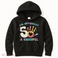 I'm A Handful 5th Birthday Party Funny Five Kids Hoodie thumb 0