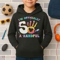 I'm A Handful 5th Birthday Party Funny Five Kids Hoodie thumb 2