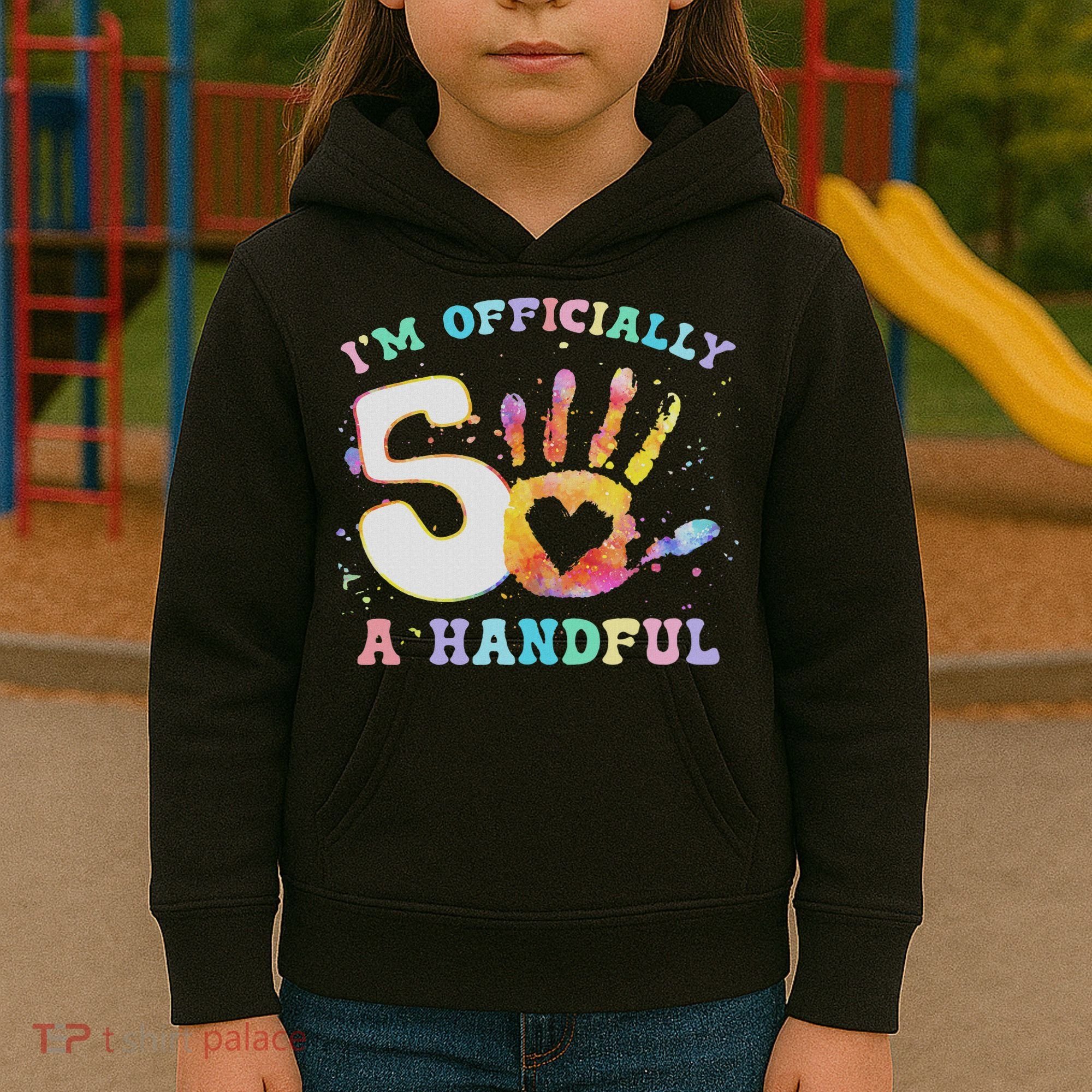 I'm A Handful 5th Birthday Party Funny Five Kids Hoodie