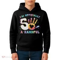 I'm A Handful 5th Birthday Party Funny Five Kids Hoodie thumb 4