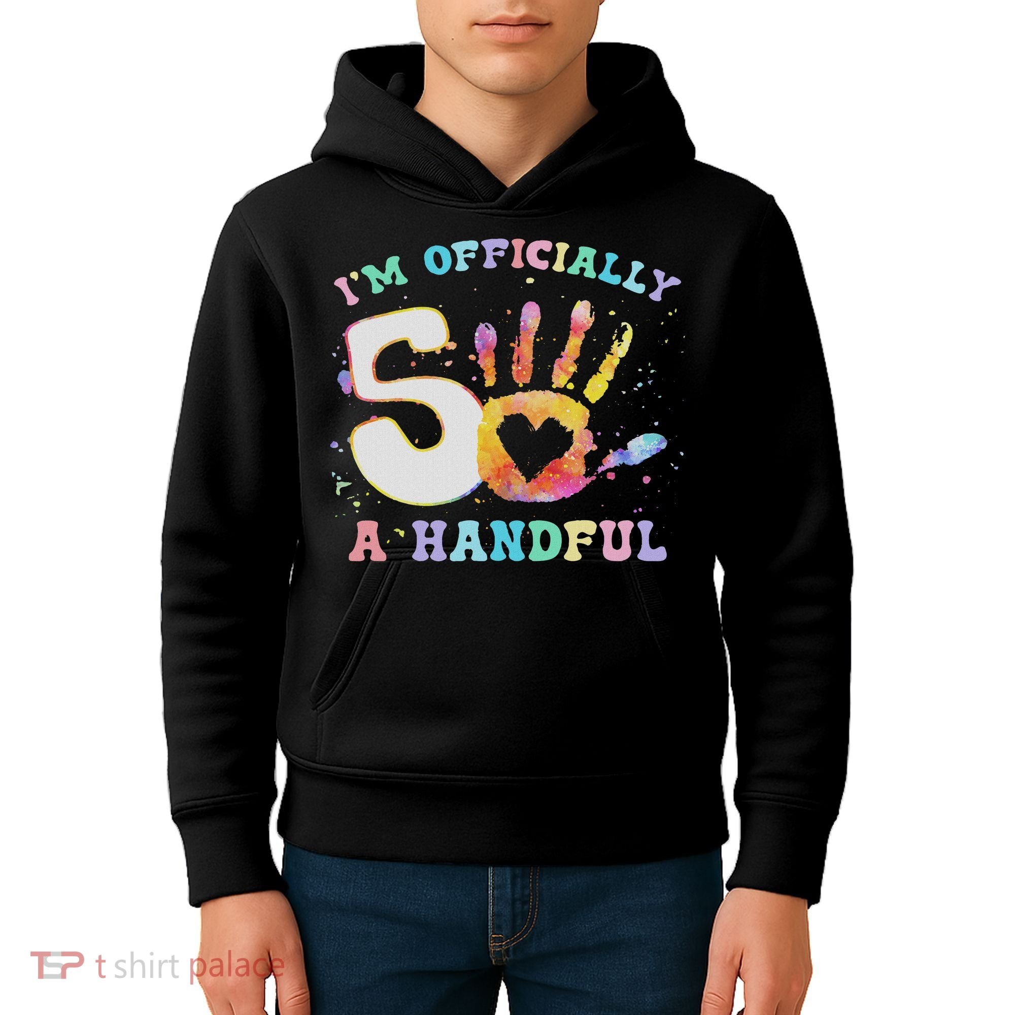 I'm A Handful 5th Birthday Party Funny Five Kids Hoodie