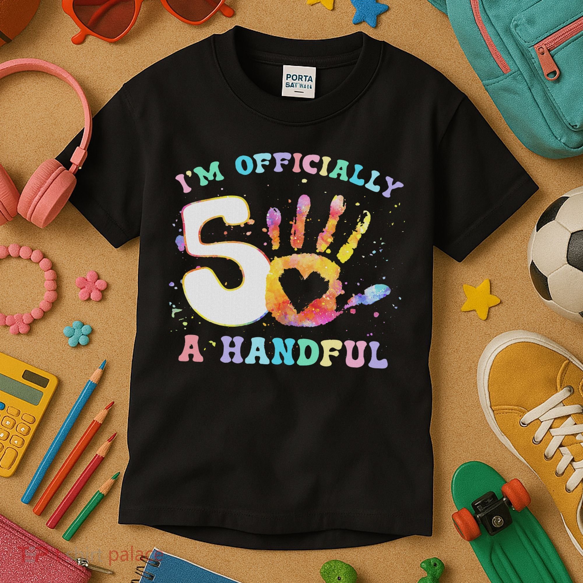 I'm A Handful 5th Birthday Party Funny Five Kids T-Shirt