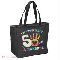 I'm A Handful 5th Birthday Party Funny Five Tote Bag thumb 2
