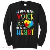 I am His Voice Mom Mama Autistic Autism Awareness Month Sweatshirt thumb 0