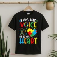 I am His Voice Mom Mama Autistic Autism Awareness Month T-Shirt thumb 2