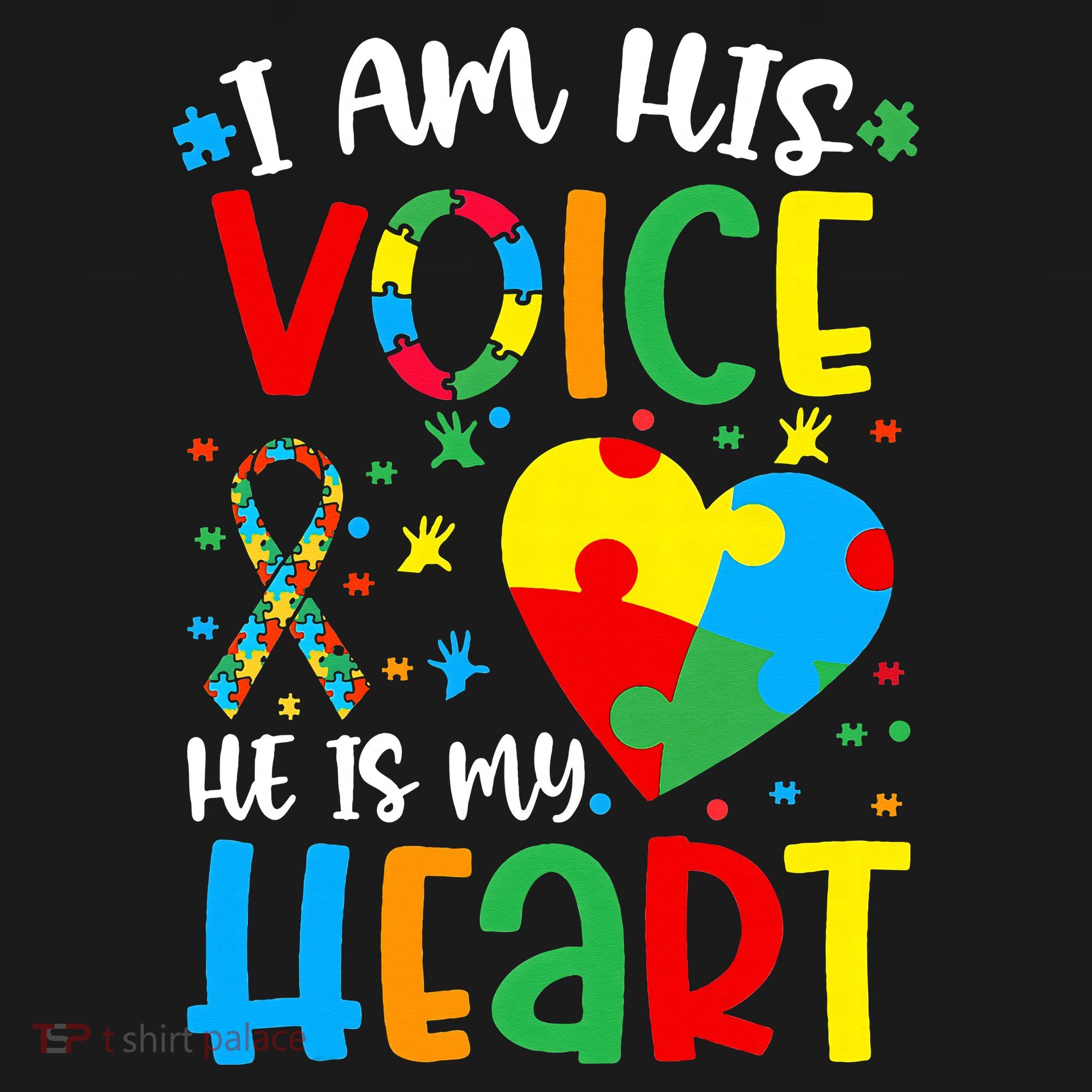 I am His Voice Mom Mama Autistic Autism Awareness Month T-Shirt