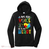 I am His Voice Mom Mama Autistic Autism Awareness Month Women's Hoodie thumb 0