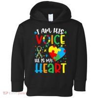 I am His Voice Mom Mama Autistic Autism Awareness Month Toddler Hoodie thumb 0