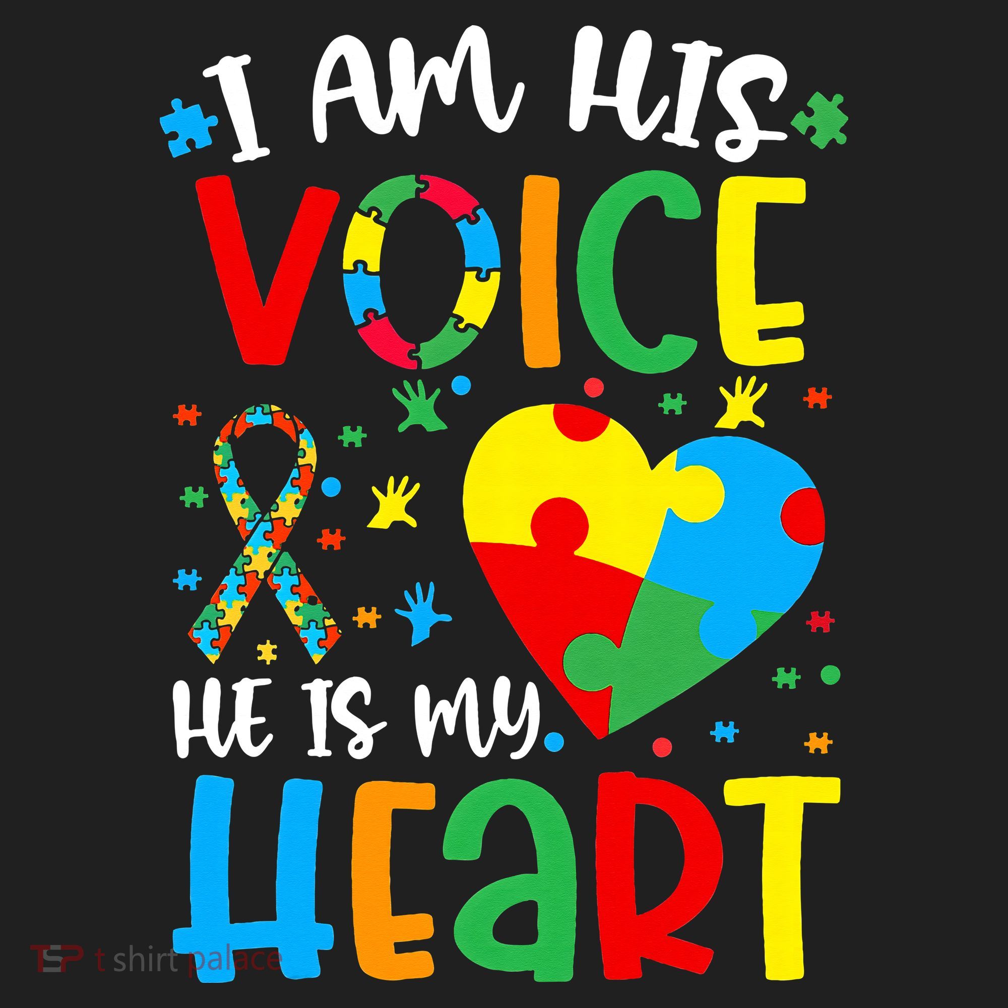 I am His Voice Mom Mama Autistic Autism Awareness Month Golf Towel