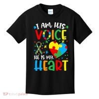 I am His Voice Mom Mama Autistic Autism Awareness Month Kids T-Shirt thumb 0