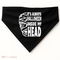 Its Always Halloween Inside My Head Zombie USA-Made Doggie Bandana thumb 0