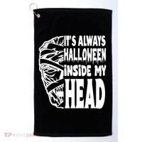 Its Always Halloween Inside My Head Zombie Golf Towel thumb 0