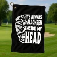 Its Always Halloween Inside My Head Zombie Golf Towel thumb 1