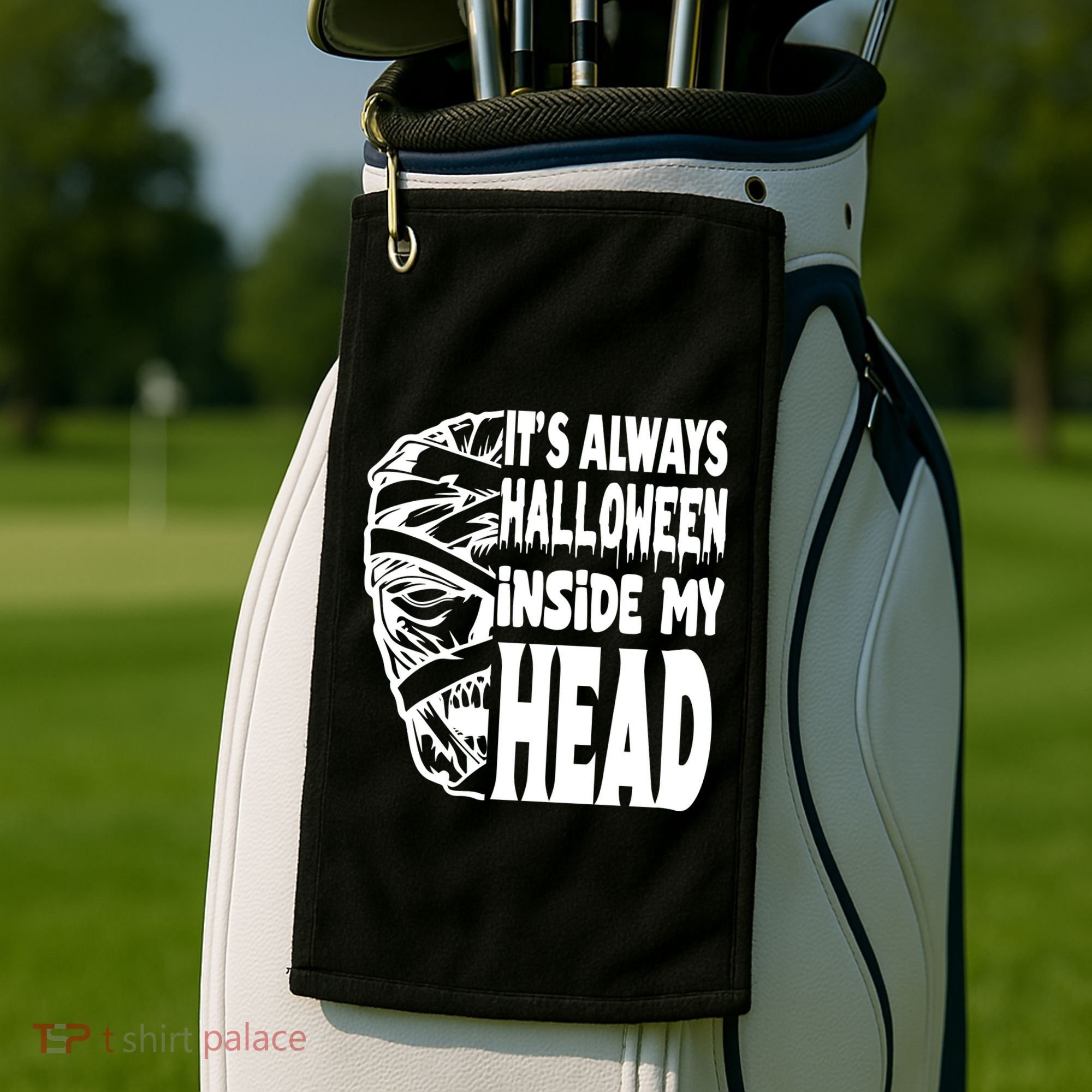 Its Always Halloween Inside My Head Zombie Golf Towel