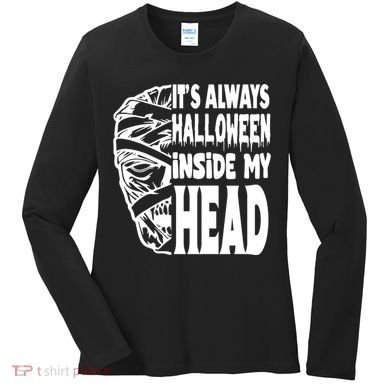 Its Always Halloween Inside My Head Zombie Women's Long Sleeve Shirt
