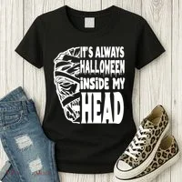 Its Always Halloween Inside My Head Zombie Women's T-Shirt thumb 3