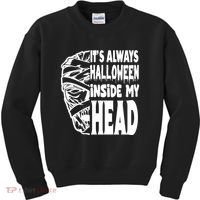 Its Always Halloween Inside My Head Zombie Kids Sweatshirt thumb 0