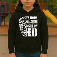 Its Always Halloween Inside My Head Zombie Kids Hoodie thumb 3