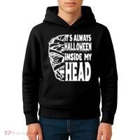 Its Always Halloween Inside My Head Zombie Kids Hoodie thumb 4