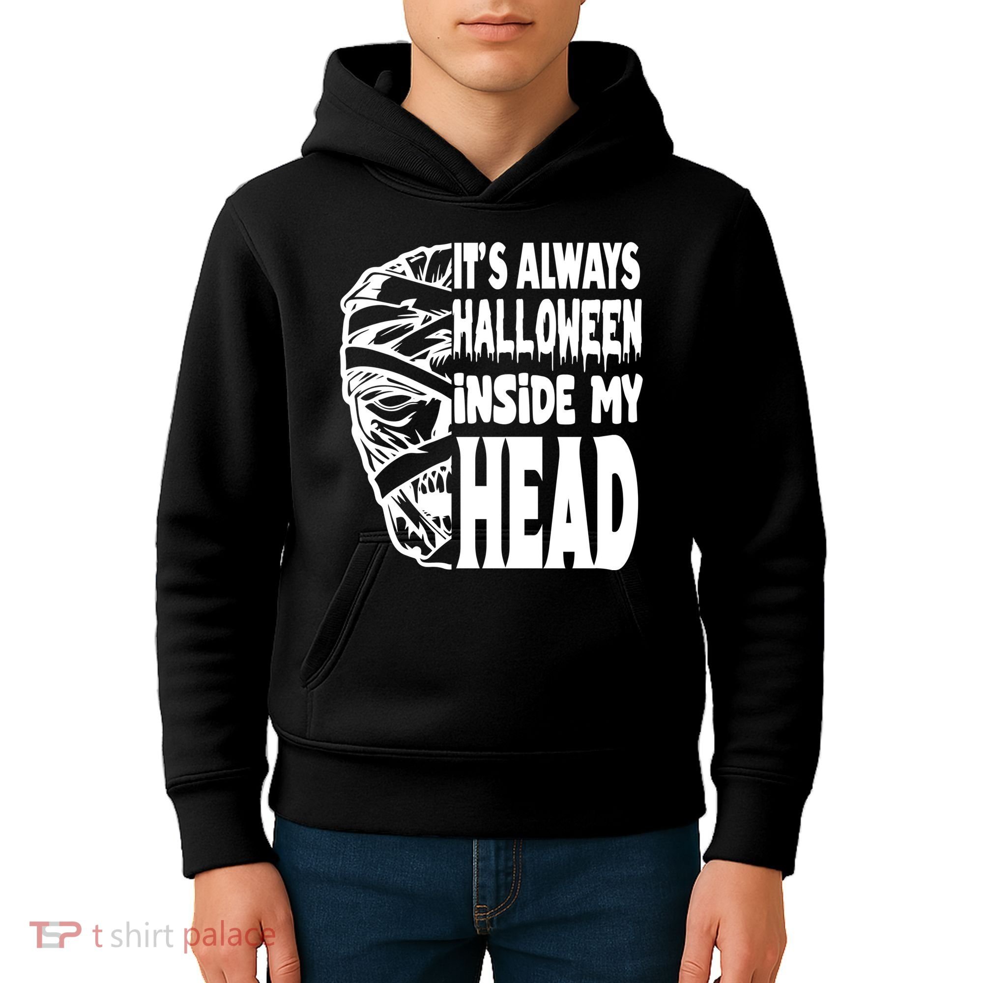Its Always Halloween Inside My Head Zombie Kids Hoodie