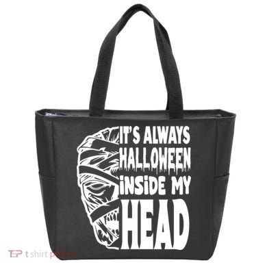Its Always Halloween Inside My Head Zombie Tote Bag