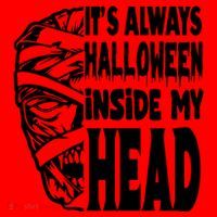 Its Always Halloween Inside My Head Zombie Santa Hat thumb 1