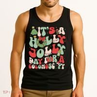 ItS A Holly Xmas Day For A Colonoscopy Christmas Tank Top thumb 3