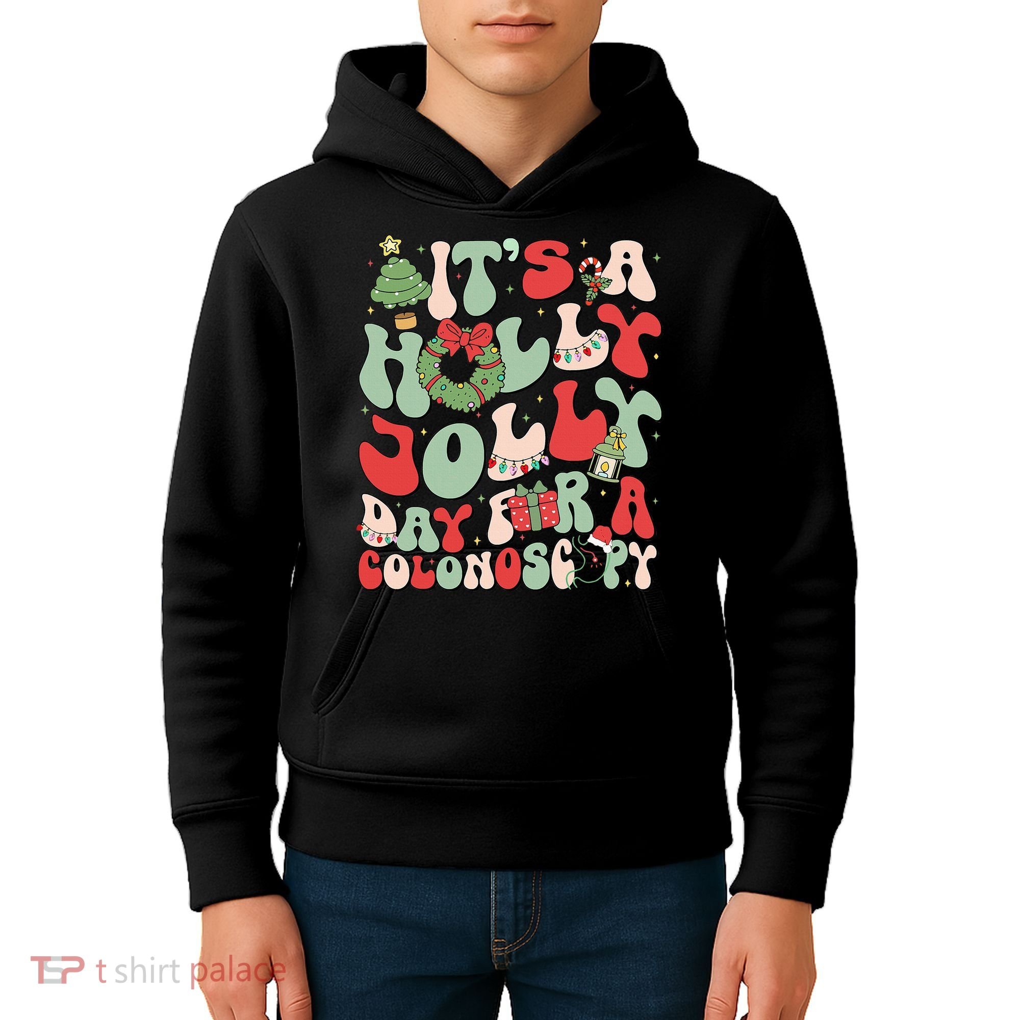 ItS A Holly Xmas Day For A Colonoscopy Christmas Kids Hoodie
