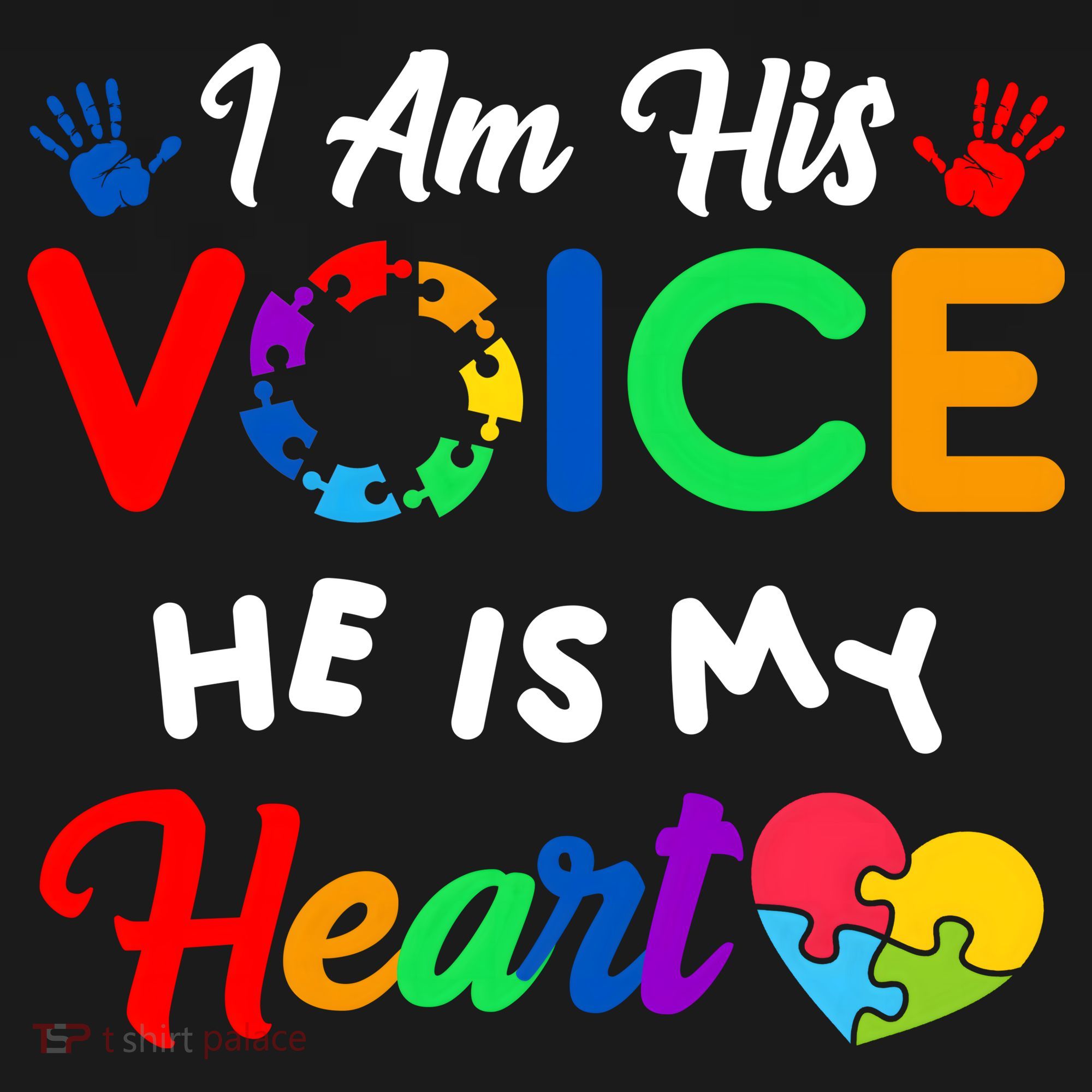 I Am His Voice He Is My Heart Autism Awareness Doggie Tank