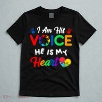 I Am His Voice He Is My Heart Autism Awareness T-Shirt thumb 5