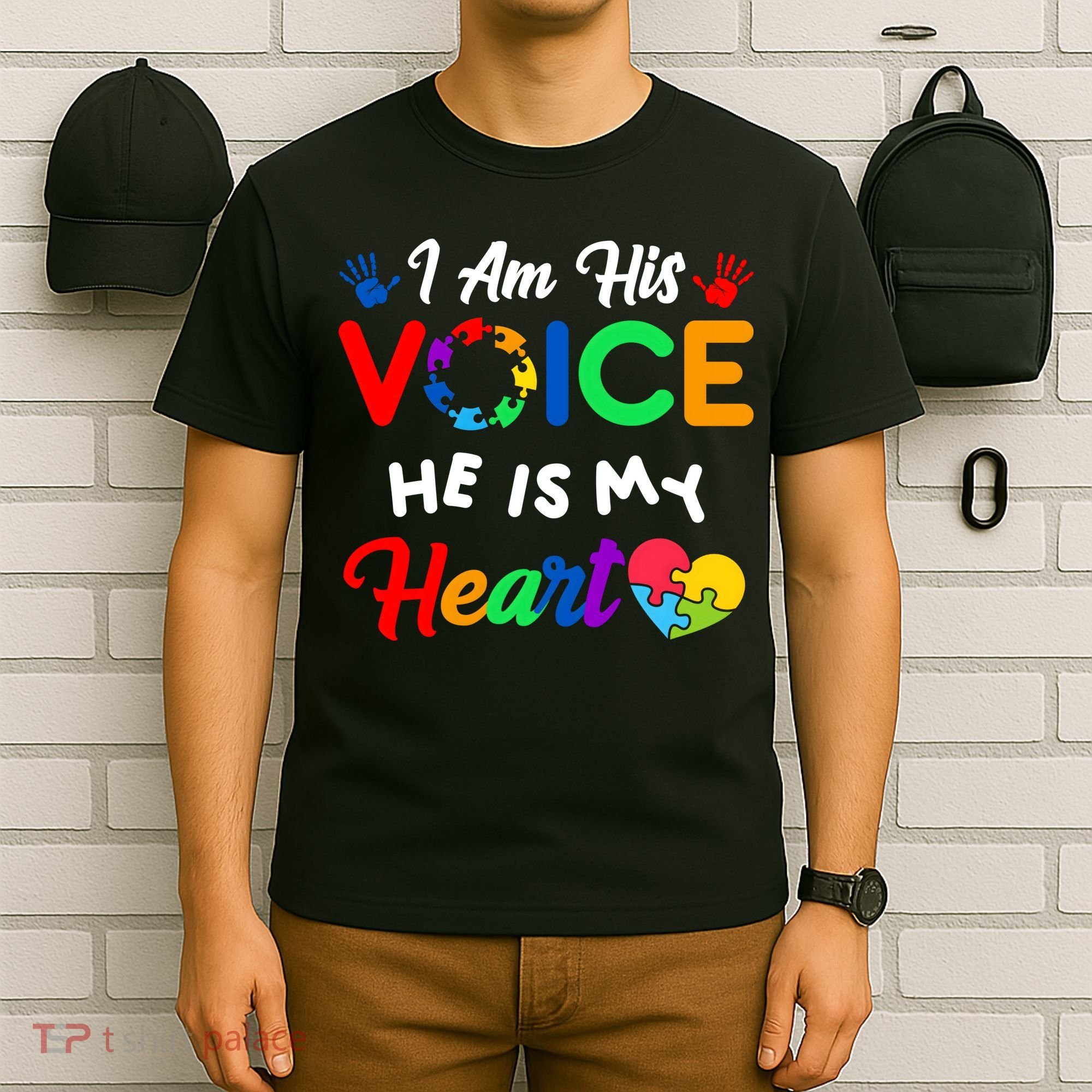 I Am His Voice He Is My Heart Autism Awareness T-Shirt