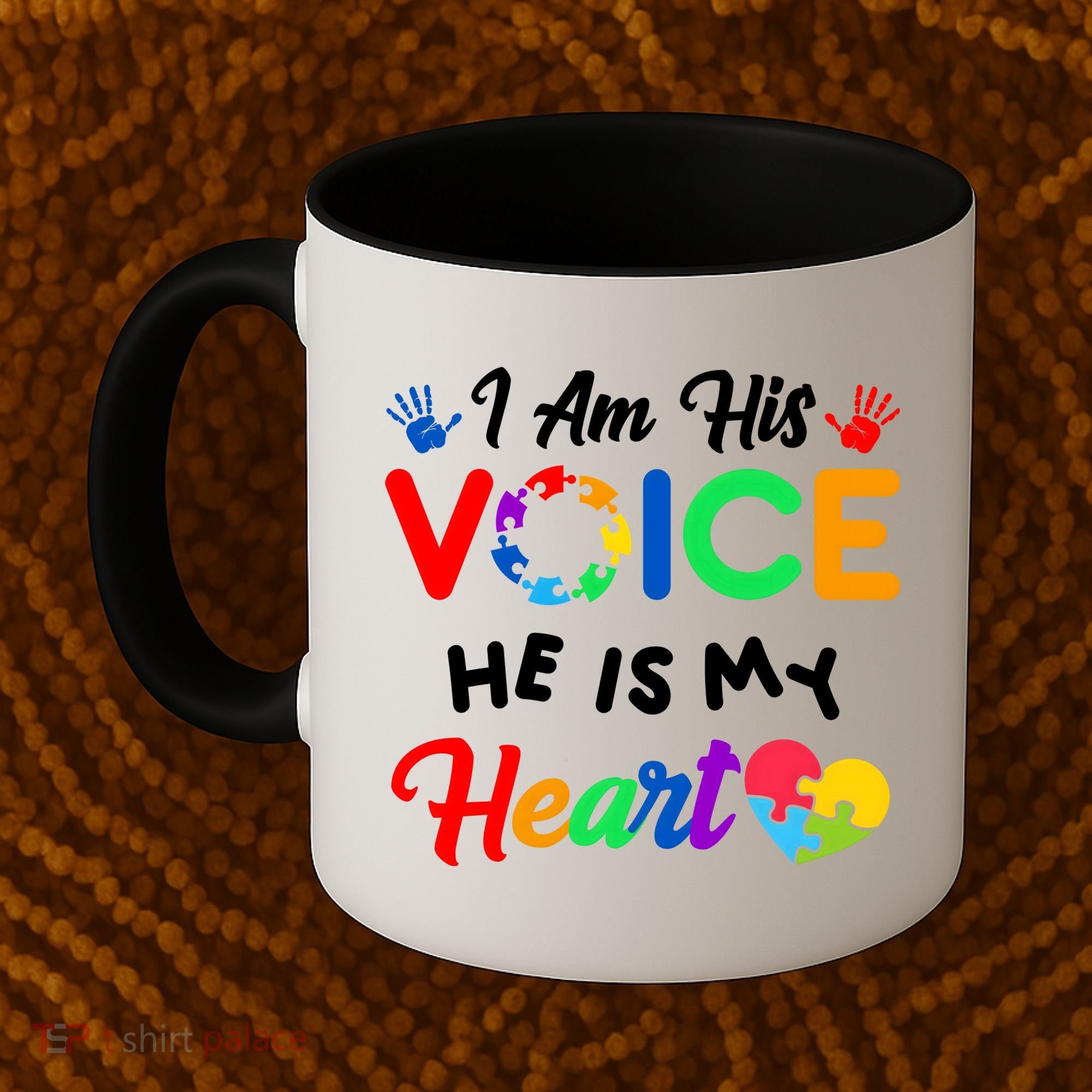 I Am His Voice He Is My Heart Autism Awareness Coffee Mug