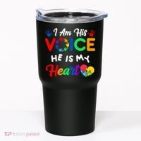 I Am His Voice He Is My Heart Autism Awareness Tumbler thumb 0