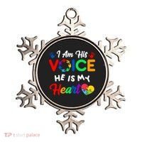 I Am His Voice He Is My Heart Autism Awareness Ornament thumb 0