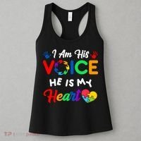 I Am His Voice He Is My Heart Autism Awareness Women's Tank Top thumb 3