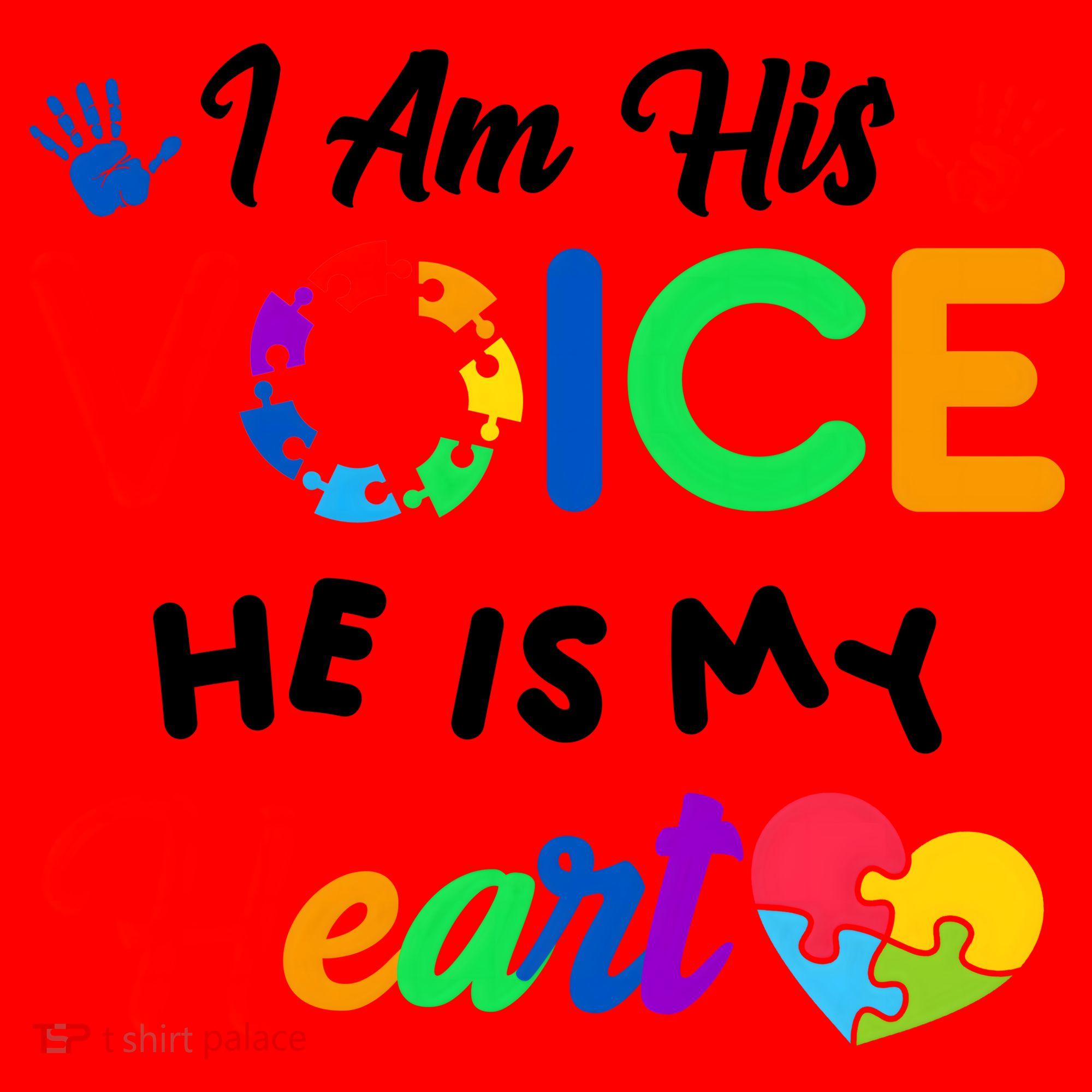 I Am His Voice He Is My Heart Autism Awareness Santa Hat
