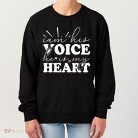 I Am His Voice He Is My Heart Autism Awareness Women's Sweatshirt thumb 0