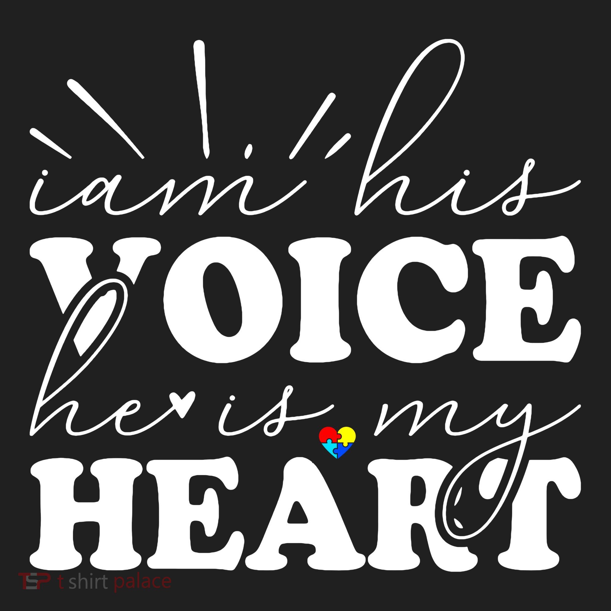 I Am His Voice He Is My Heart Autism Awareness Women's Sweatshirt