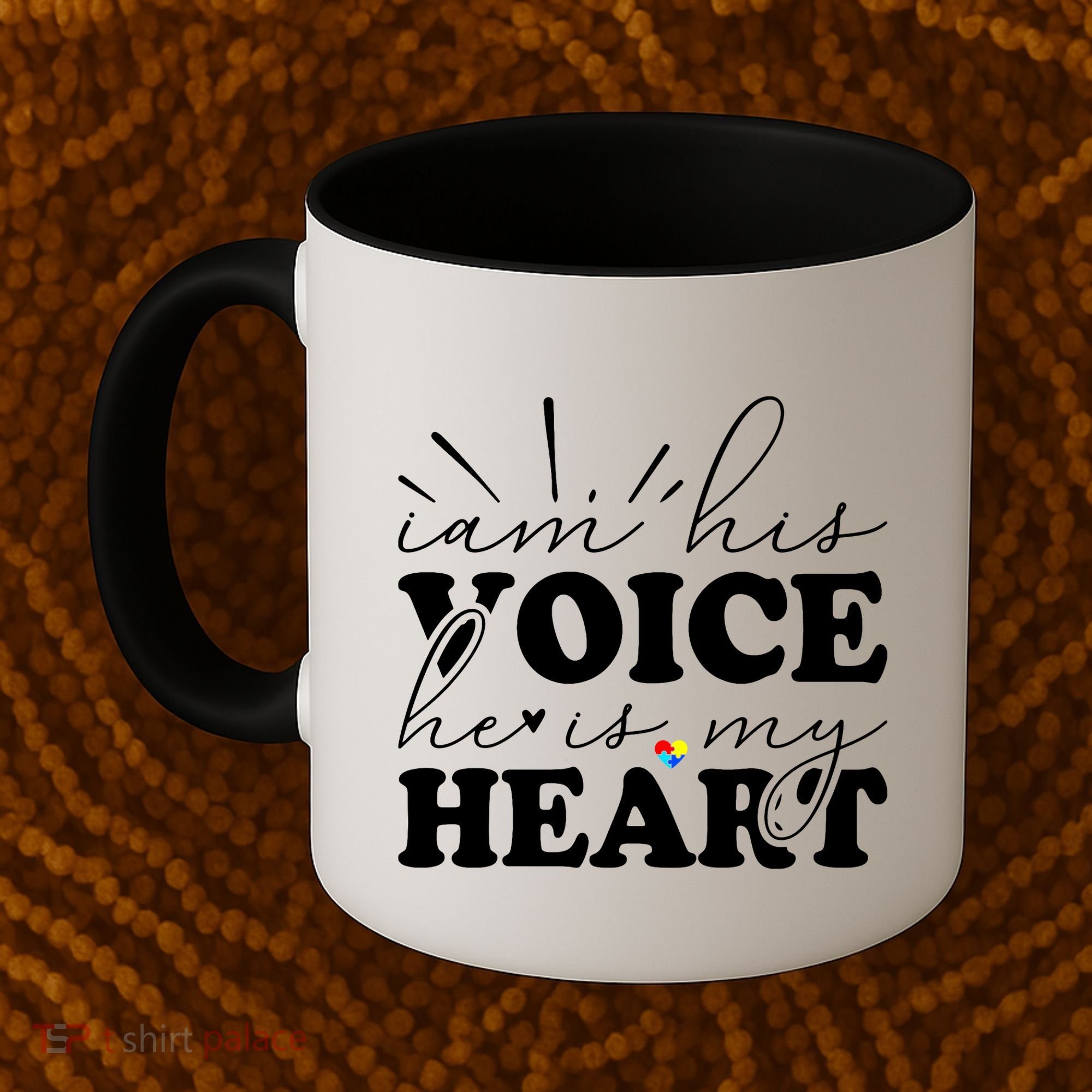 I Am His Voice He Is My Heart Autism Awareness Coffee Mug