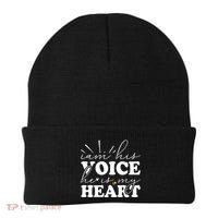 I Am His Voice He Is My Heart Autism Awareness Beanie thumb 0