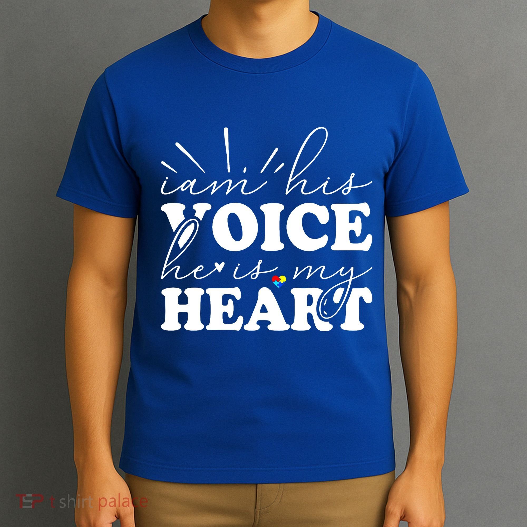 I Am His Voice He Is My Heart Autism Awareness T-Shirt