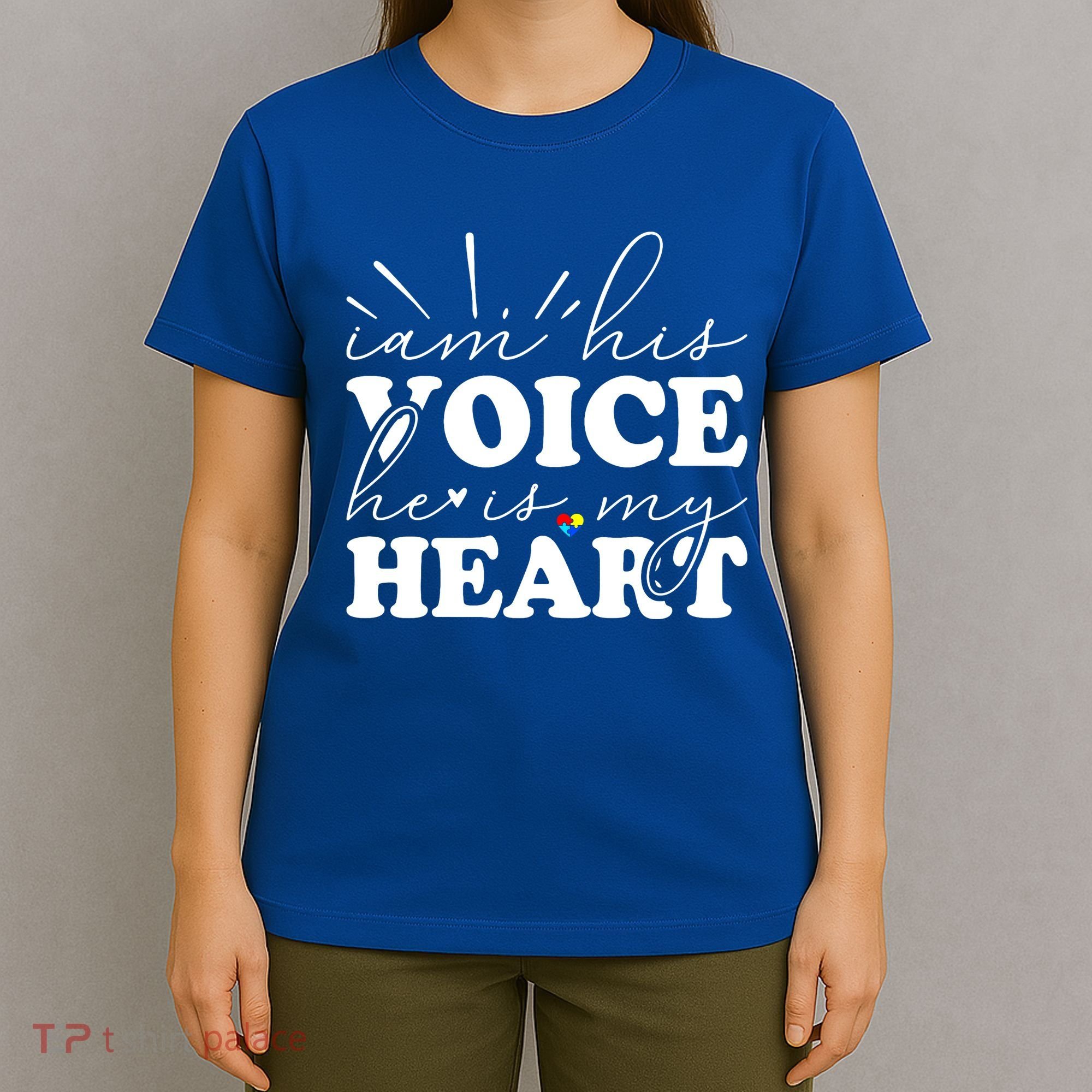 I Am His Voice He Is My Heart Autism Awareness T-Shirt