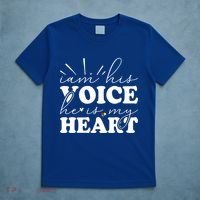 I Am His Voice He Is My Heart Autism Awareness T-Shirt thumb 5